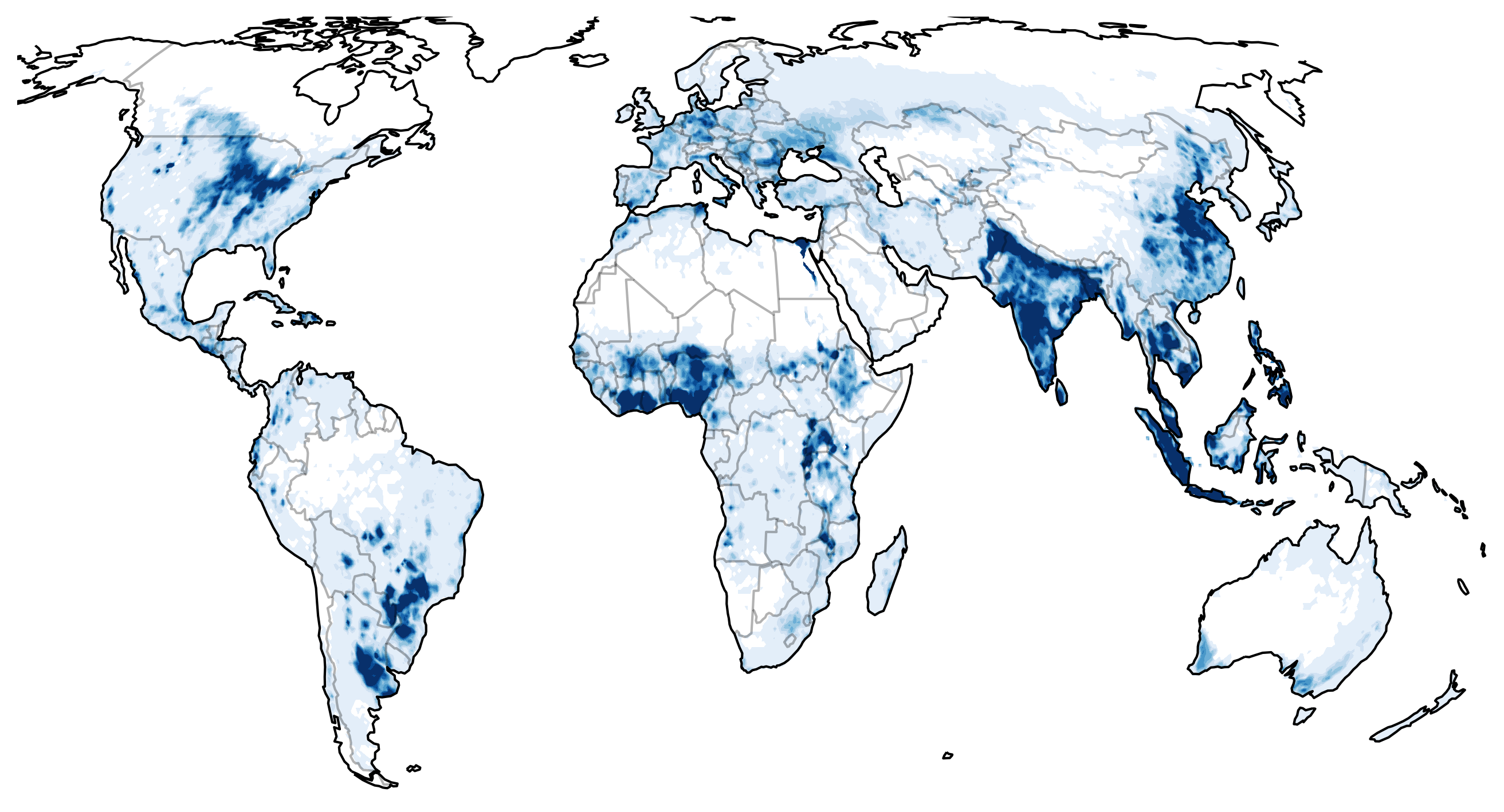 Fig 1. Global crop water consumption hotspots