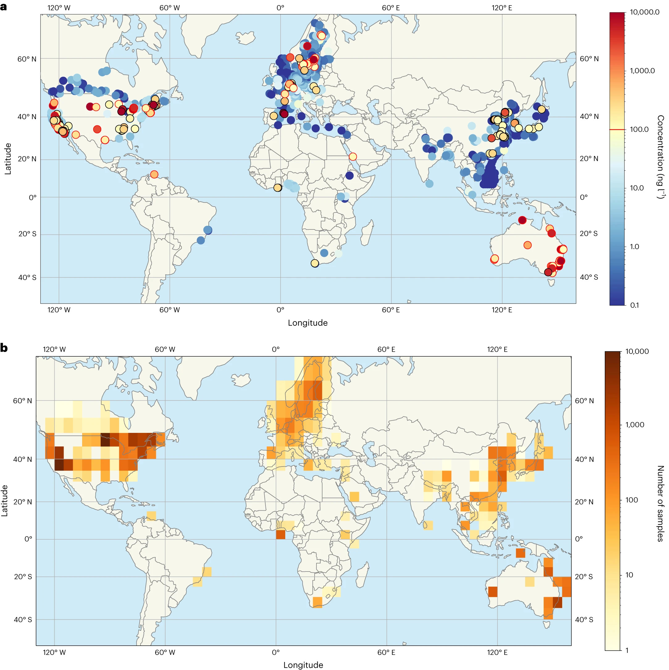 Wereldkaart PFAS studie UNSW 